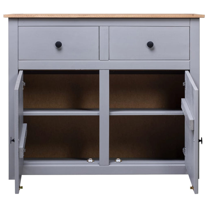 skænk Panama-serien 93x40x80 cm massivt fyrretræ grå