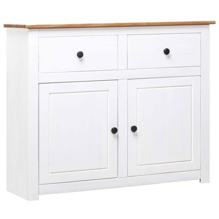 skænk Panama-serien 93x40x80 cm massivt fyrretræ hvid