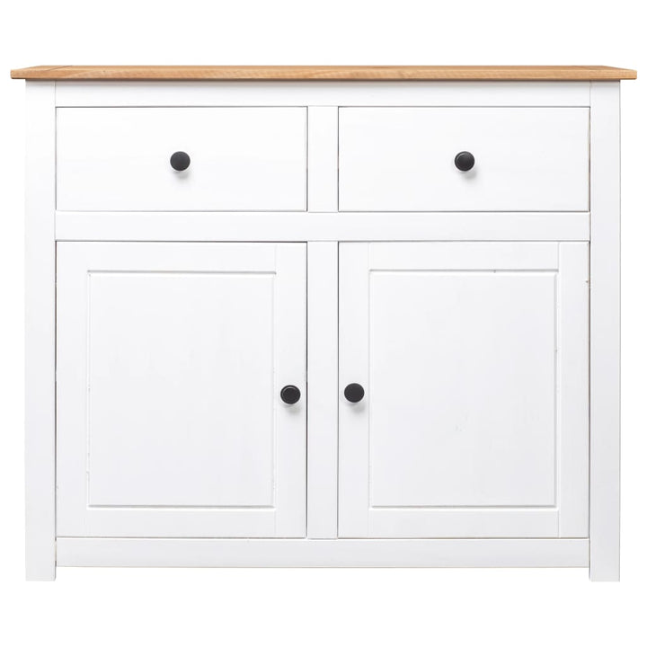 skænk Panama-serien 93x40x80 cm massivt fyrretræ hvid