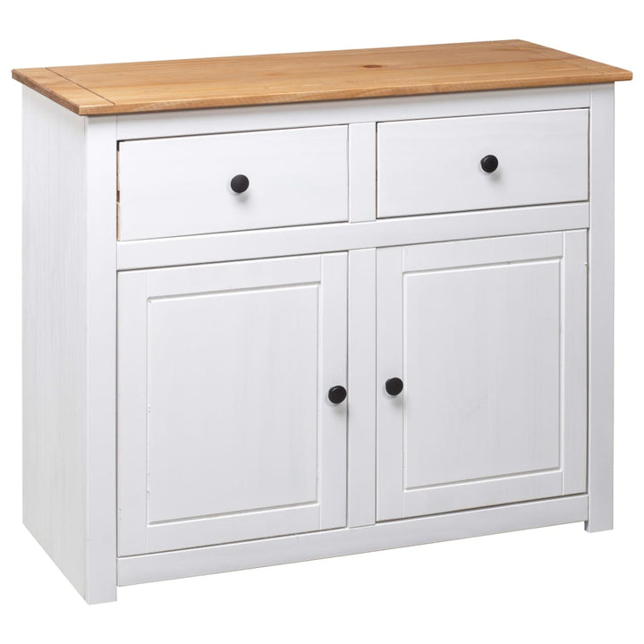 skænk Panama-serien 93x40x80 cm massivt fyrretræ hvid