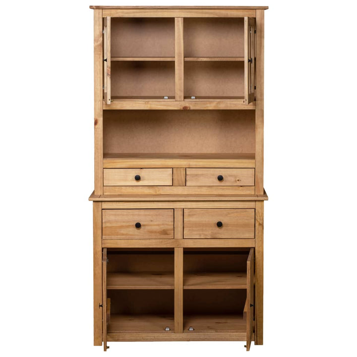 højskab Panama-serien 93x40,5x180 cm massivt fyrretræ