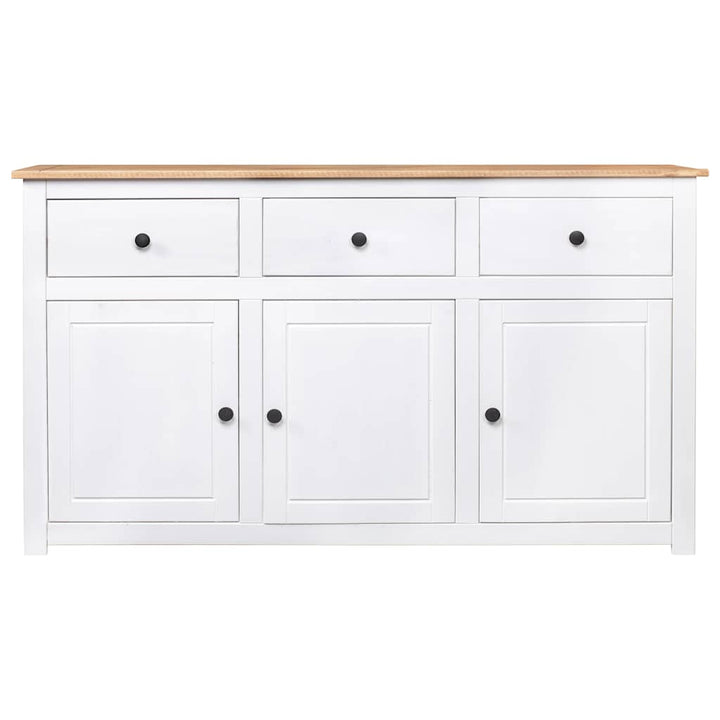 skænk Panama-serien 135x40x80 cm massivt fyrretræ hvid