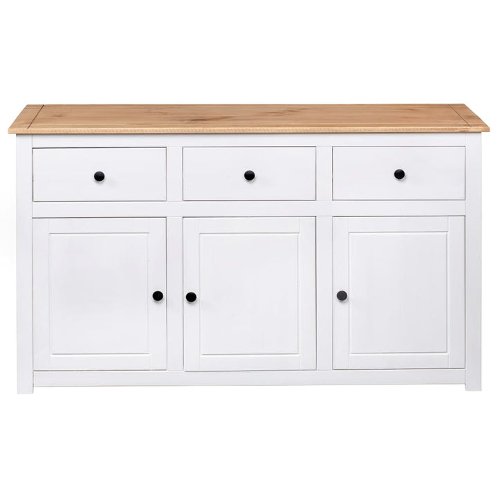skænk Panama-serien 135x40x80 cm massivt fyrretræ hvid