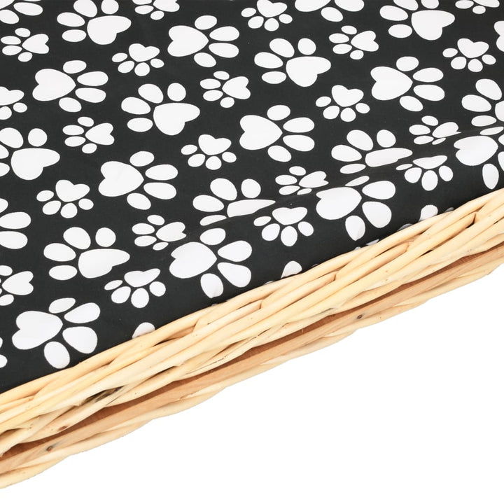 hundekurv med hynde 90 x 54 x 35 cm naturligt piletræ