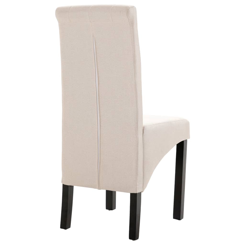 spisebordsstole 4 stk. stof cremefarvet