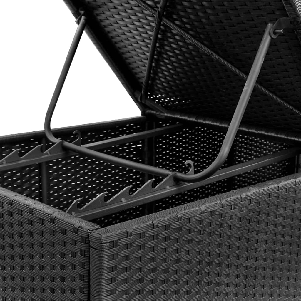 liggestole med hynder 2 stk. polyrattan sort