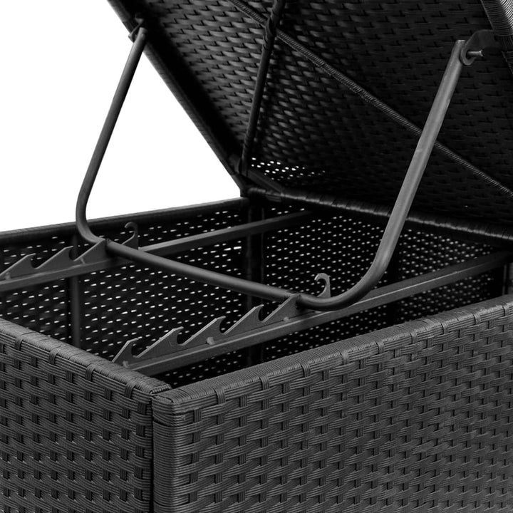 liggestole med hynder 2 stk. polyrattan sort