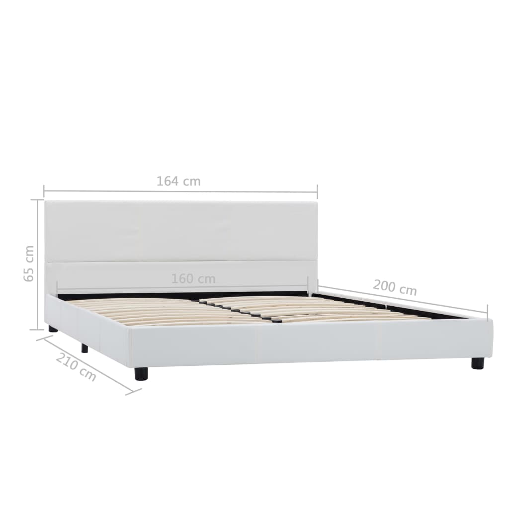 sengestel 160 x 200 cm hvid kunstlæder