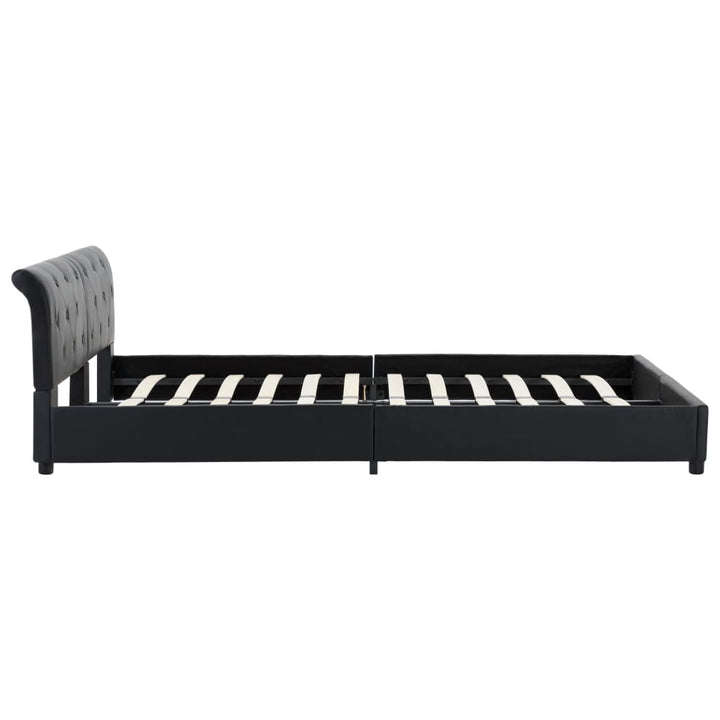 sengestel 160 x 200 cm sort kunstlæder