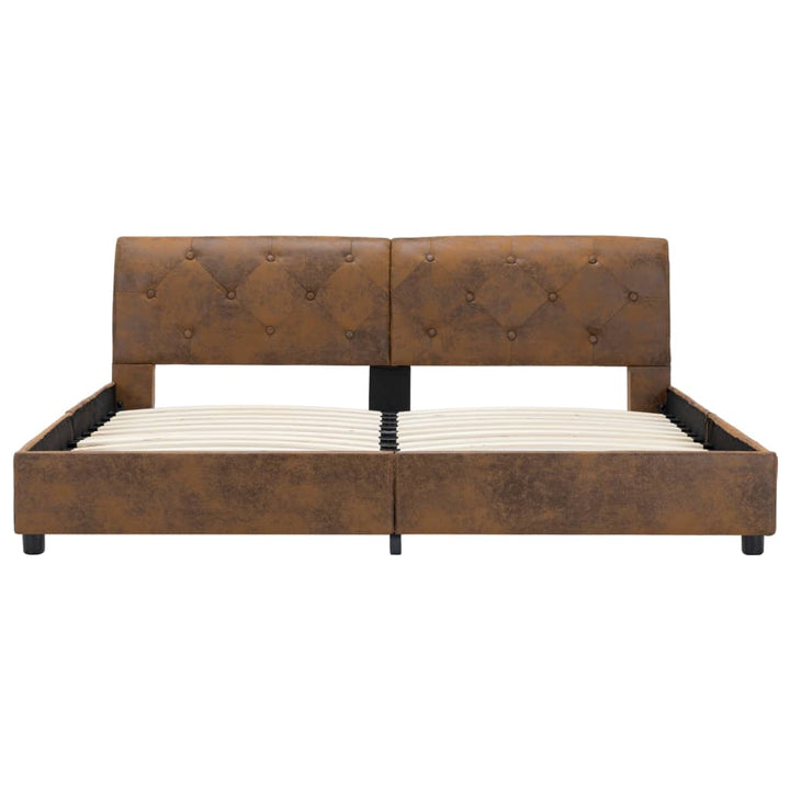 sengestel 160x200 cm imiteret ruskind brun