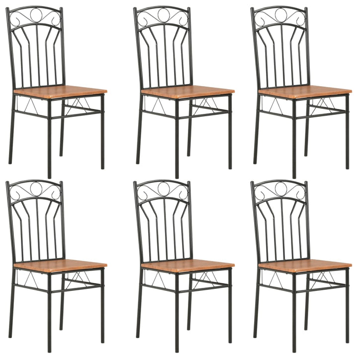 spisebordsstole 6 stk. MDF brun