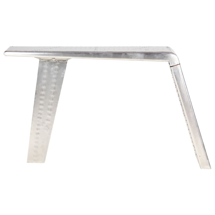 aviator-skrivebord 112 x 50 x 76 cm metal sølvfarvet