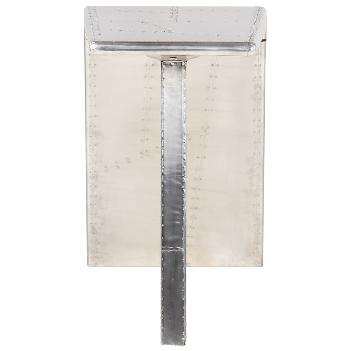 aviator-skrivebord 112 x 50 x 76 cm metal sølvfarvet