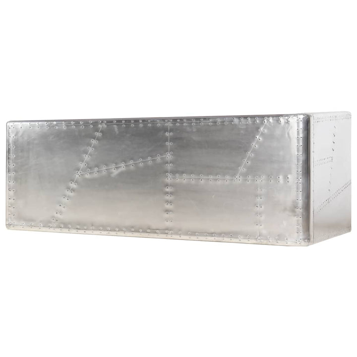aviator-skrivebord 112 x 50 x 76 cm metal sølvfarvet