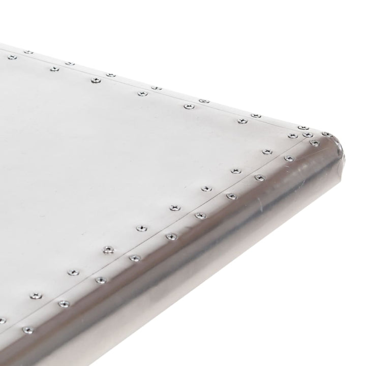 aviator-skrivebord 112 x 50 x 76 cm metal sølvfarvet