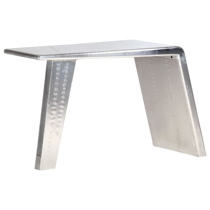 aviator-skrivebord 112 x 50 x 76 cm metal sølvfarvet