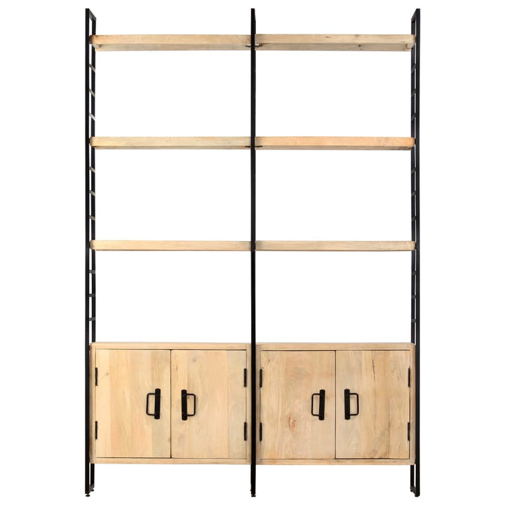 bogreol i 4 niveauer 124 x 30 x 180 cm massivt mangotræ