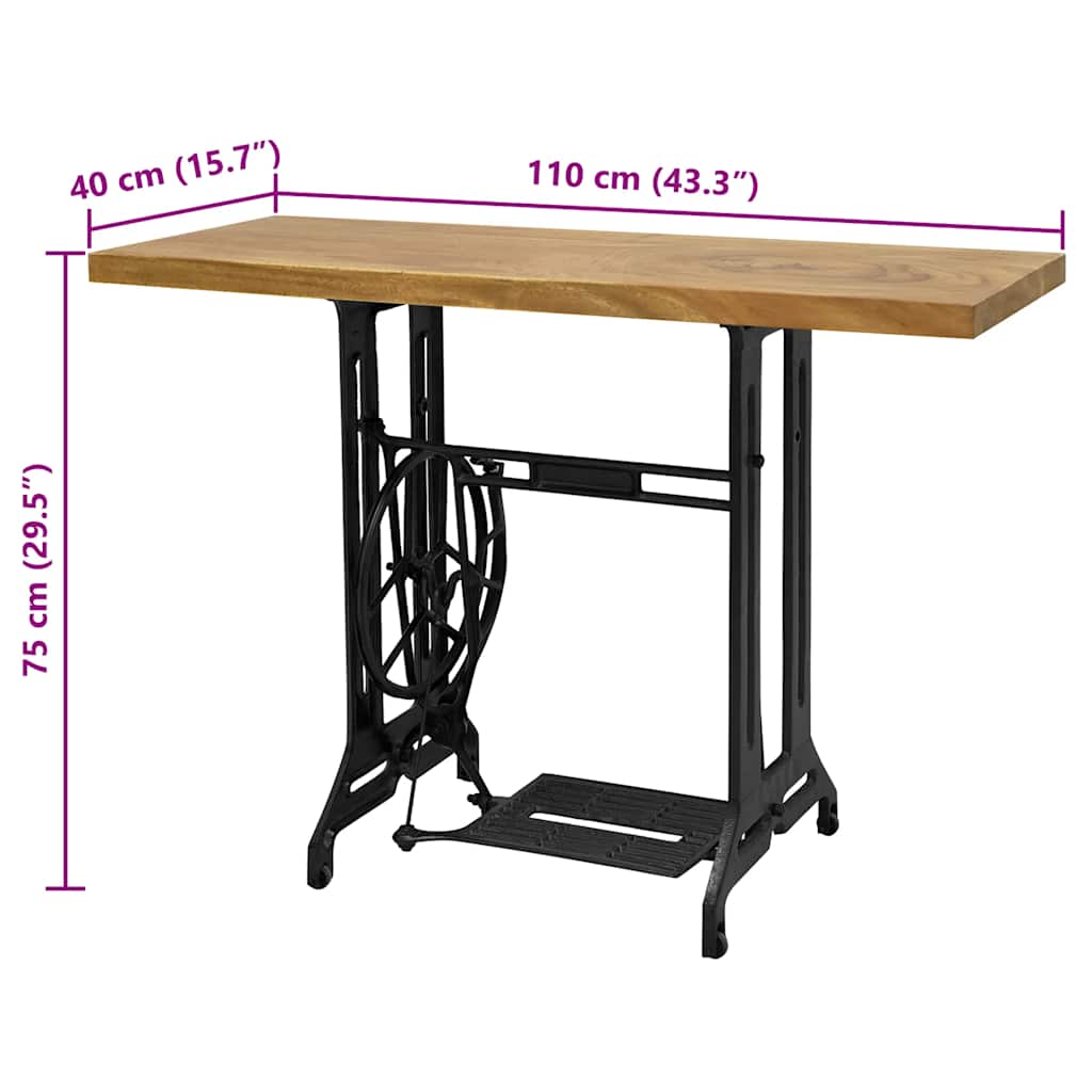 konsolbord med symaskinebase 110 x 40 x 75 cm