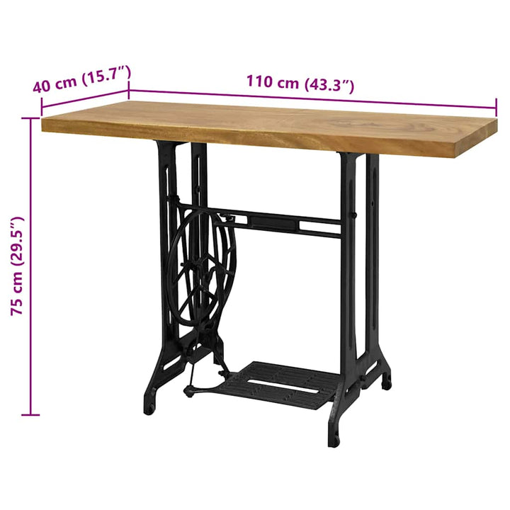 konsolbord med symaskinebase 110 x 40 x 75 cm