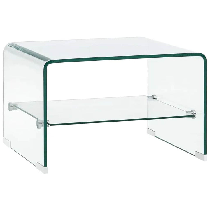sofabord 50 x 45 x 33 cm hærdet glas transparent