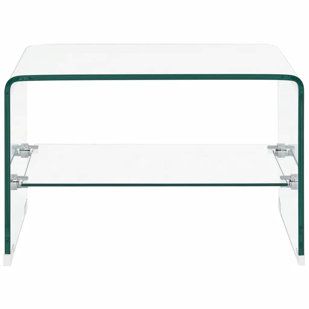 sofabord 50 x 45 x 33 cm hærdet glas transparent