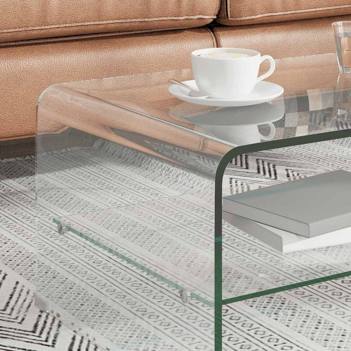 sofabord 50 x 45 x 33 cm hærdet glas transparent