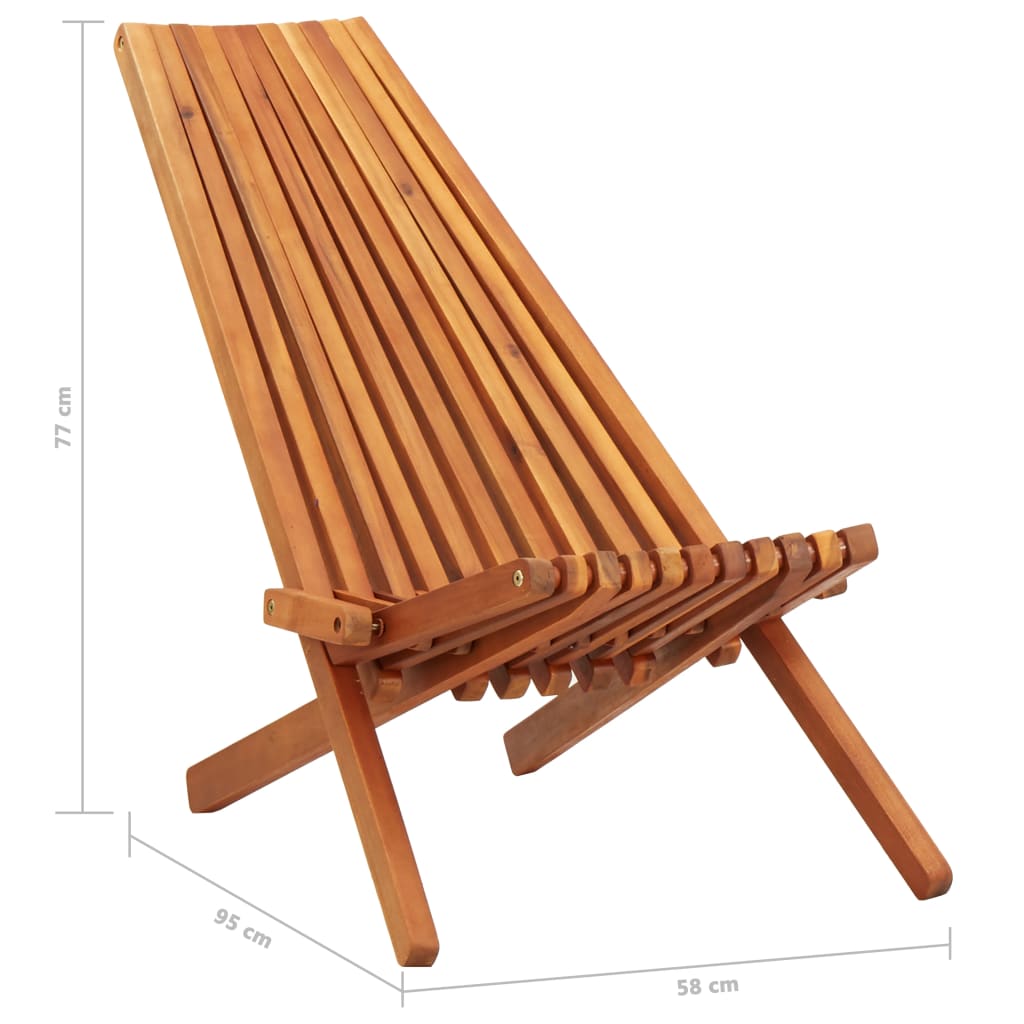 foldbare udendørs loungestole 2 stk. massivt akacietræ