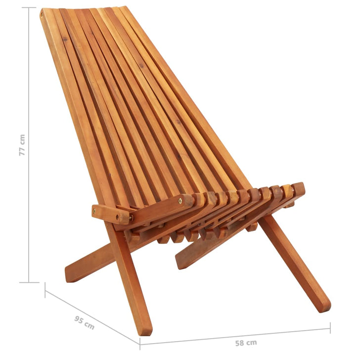 foldbare udendørs loungestole 2 stk. massivt akacietræ