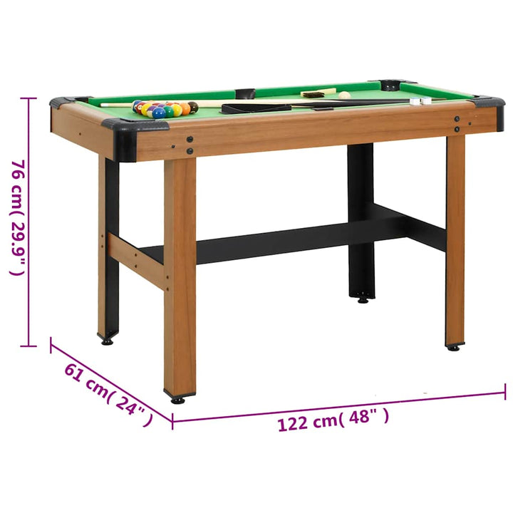 billardbord 122 x 61 x 76 cm brun