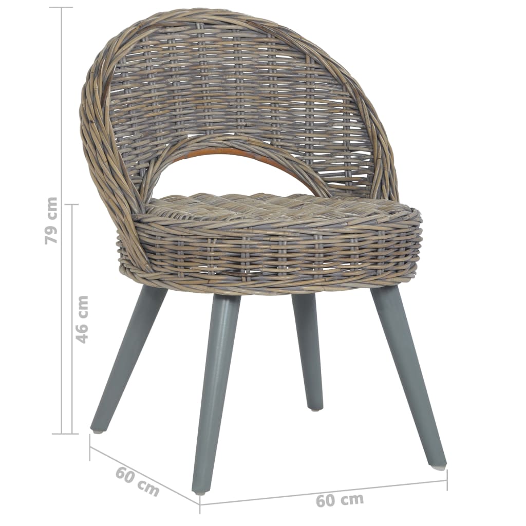 lænestol kubu-rattan grå