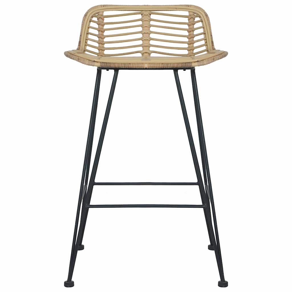 barstole 2 stk. rattan naturfarvet