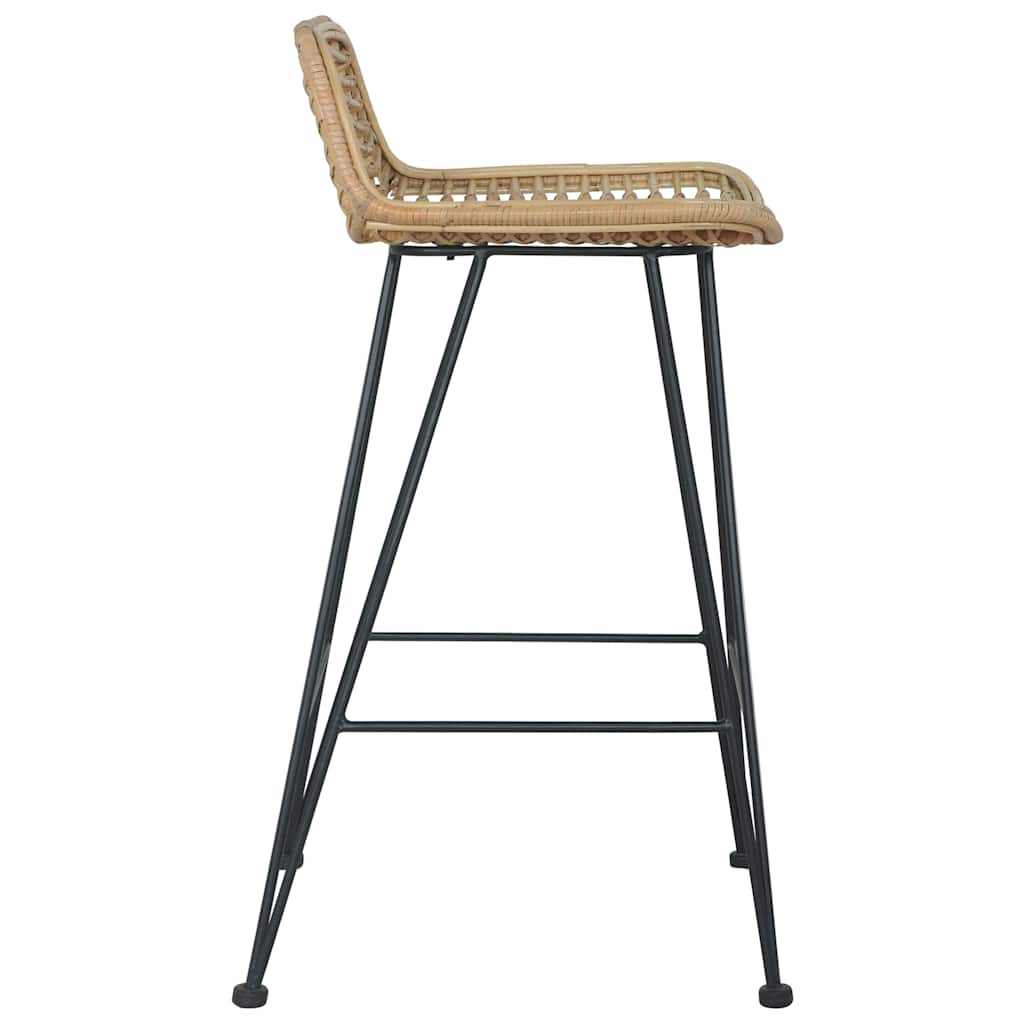 barstole 2 stk. rattan naturfarvet