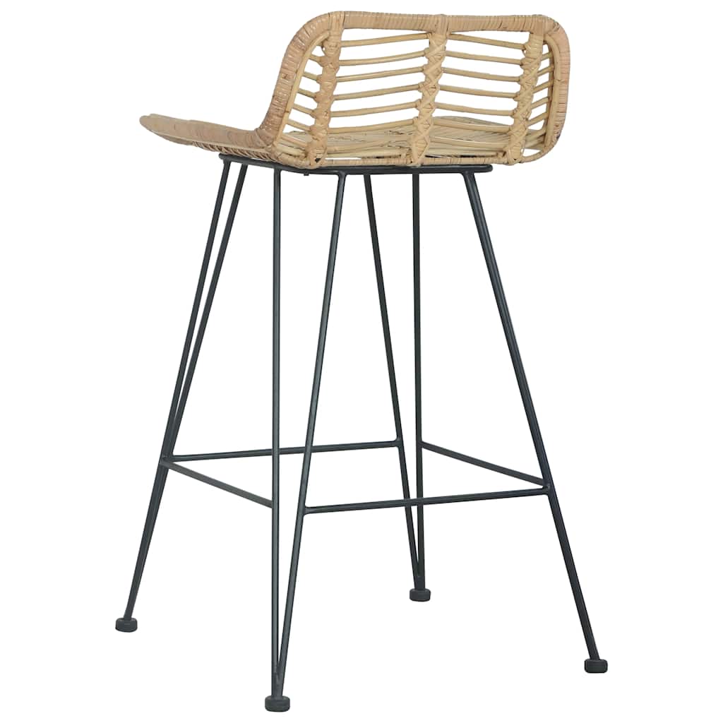 barstole 2 stk. rattan naturfarvet
