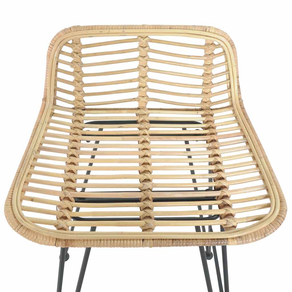 barstole 2 stk. rattan naturfarvet