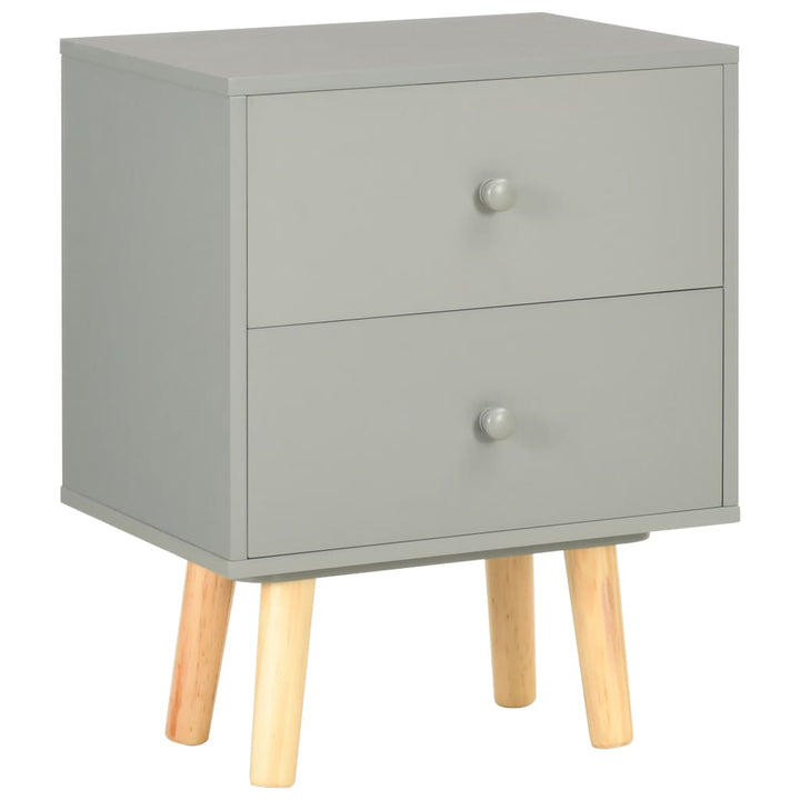 sengeskabe 2 stk. 40 x 30 x 50 cm massivt fyrretræ grå