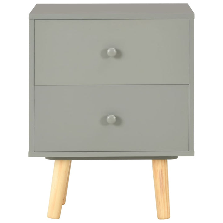 sengeskabe 2 stk. 40 x 30 x 50 cm massivt fyrretræ grå