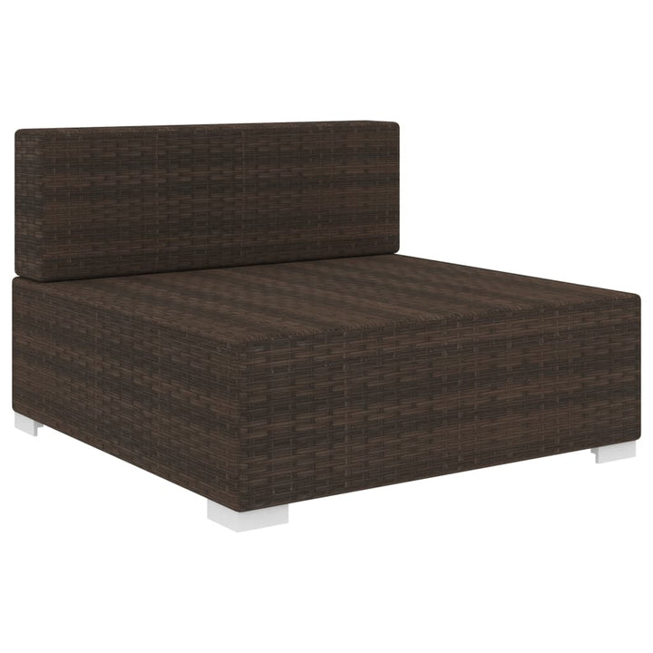 midtersæde til sofa 1 stk. med hynder polyrattan brun