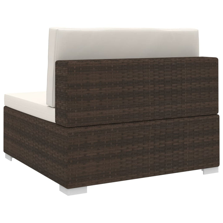 midtersæde til sofa 1 stk. med hynder polyrattan brun