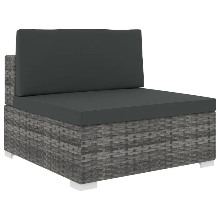 midtersæde til sofa 1 stk. med hynder polyrattan grå