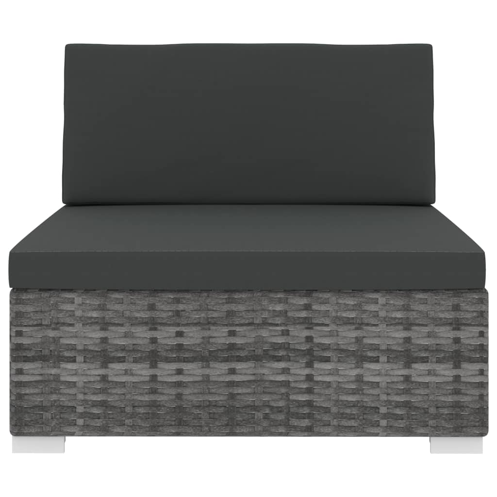 midtersæde til sofa 1 stk. med hynder polyrattan grå