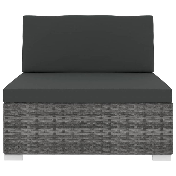 midtersæde til sofa 1 stk. med hynder polyrattan grå