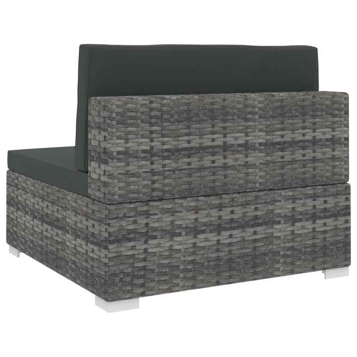 midtersæde til sofa 1 stk. med hynder polyrattan grå