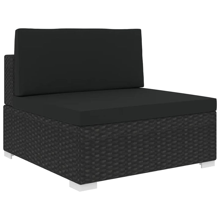 midtersæde til sofa 1 stk. med hynder polyrattan sort