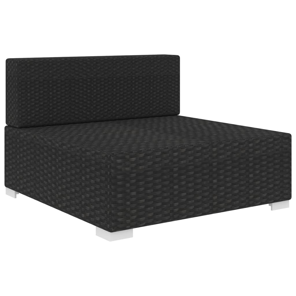midtersæde til sofa 1 stk. med hynder polyrattan sort