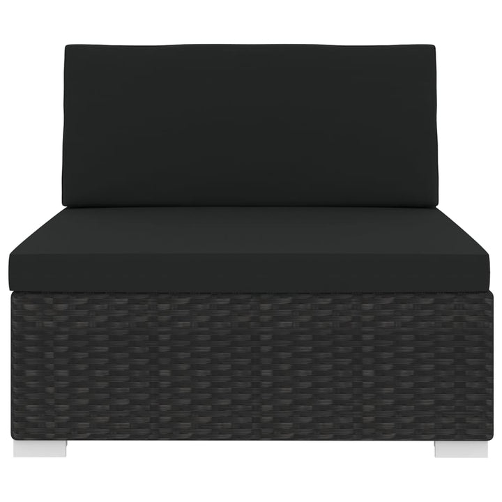 midtersæde til sofa 1 stk. med hynder polyrattan sort