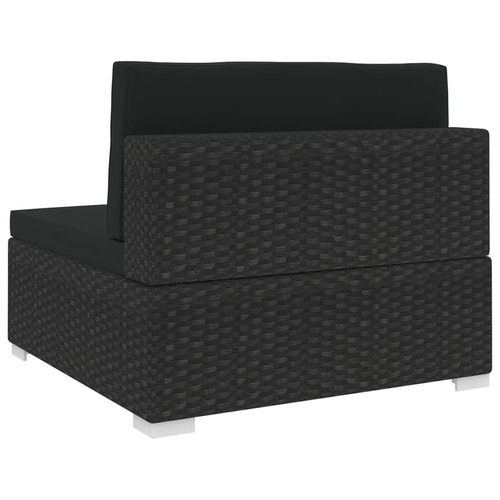 midtersæde til sofa 1 stk. med hynder polyrattan sort