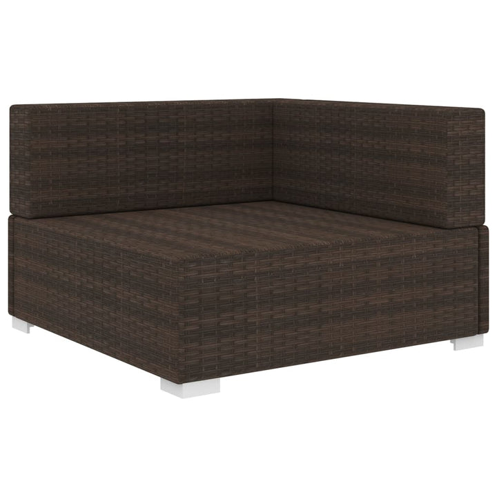 hjørnesæde til sofa 1 stk. med hynder polyrattan brun