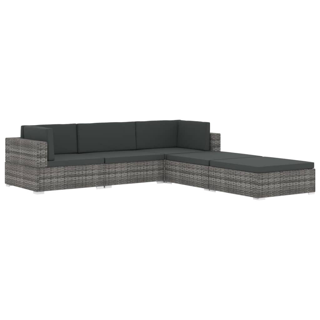 hjørnesæde til sofa 1 stk. med hynder polyrattan brun