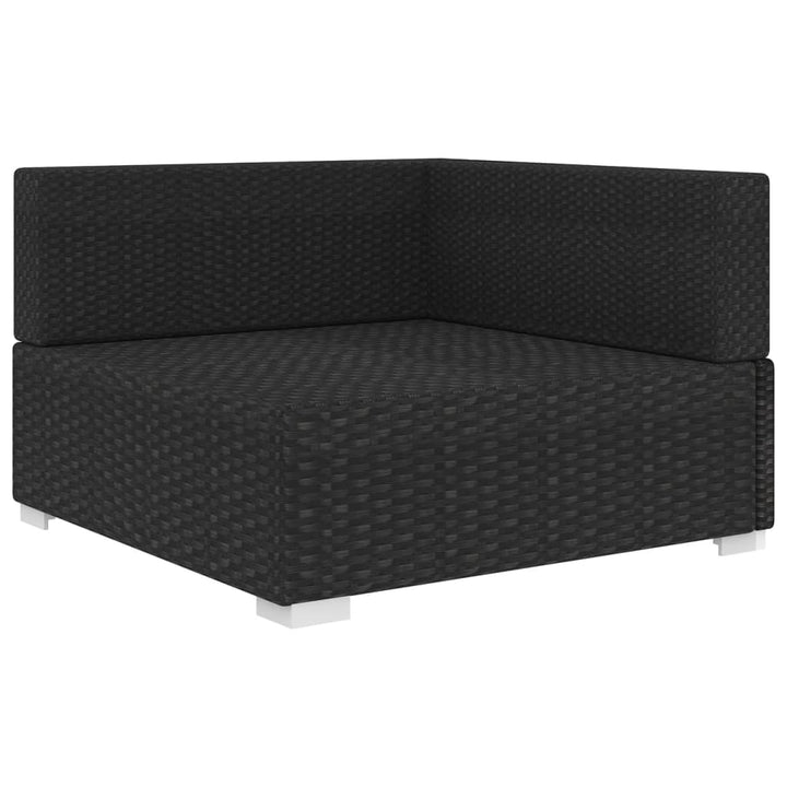 hjørnesæde til sofa 1 stk. med hynder polyrattan sort