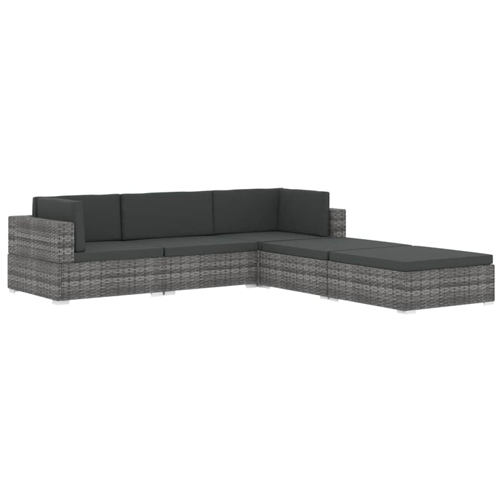 hjørnesæde til sofa 1 stk. med hynder polyrattan sort
